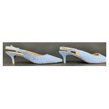 A New Day Light Blue and White Slingback Flats - Size 7 1/2
