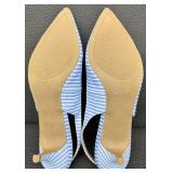 A New Day Light Blue and White Slingback Flats - Size 7 1/2