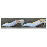 A New Day Light Blue and White Slingback Flats - Size 7 1/2
