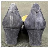 Hassia Florenz Blue Velvet Goat Leather Pump with Swarovski Crystals - See Note Below About Size!