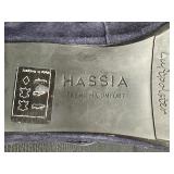 Hassia Florenz Blue Velvet Goat Leather Pump with Swarovski Crystals - See Note Below About Size!