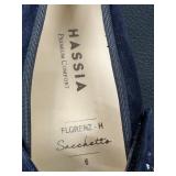 Hassia Florenz Blue Velvet Goat Leather Pump with Swarovski Crystals - See Note Below About Size!