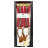 Brooks Brother Extra Long Striped Button Loops Suspenders - NWT and Original Box
