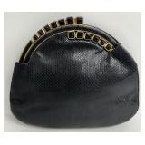 Vintage Judith Leiber Black Snakeskin Evening Bag