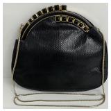 Vintage Judith Leiber Black Snakeskin Evening Bag