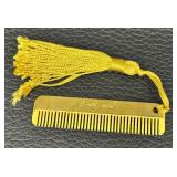 Vintage Judith Leiber Gold Colored Purse Comb with Gold Tassel - Made in Italy