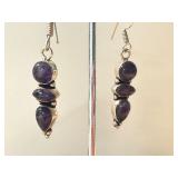 Sterling Silver Amethyst Drop Earrings