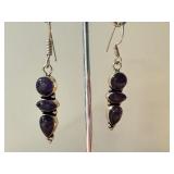 Sterling Silver Amethyst Drop Earrings