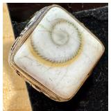 Set of 2 Pairs of Vintage Fossil Stone Earrings