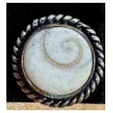 Set of 2 Pairs of Vintage Fossil Stone Earrings