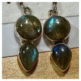 Set of Labradorite and Moonstone Earrings