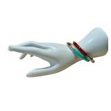 Pair of Italian Milor Silver and Enamel Bangles