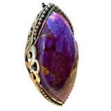 Sterling Silver Purple Gemstone Pendant Necklace by J & T