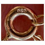 Pair of Gold Coral Bracelets with 585 Gold Clasps