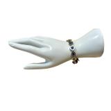 8-Inch Artisan Blue Stone Bracelet with Silver-Tone Links