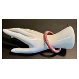 Whitney Kelly Pink Rhodochrosite and Sterling Silver Bangle Bracelet