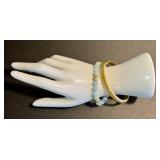 Sterling Silver and Gold Plate Beaded Bracelet Set