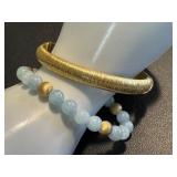 Sterling Silver and Gold Plate Beaded Bracelet Set