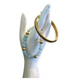 Sterling Silver and Gold Plate Beaded Bracelet Set