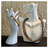 Leather Necklace and Whitney Kelly Stone and Sterling Bracelet