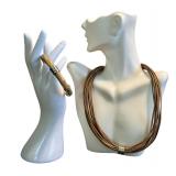 Leather Necklace and Whitney Kelly Stone and Sterling Bracelet