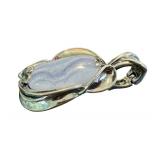 Carolyn Pollack 925 Silver and Blue Lace Agate Pendant