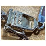 Sterling Silver Bracelet with Multicolor Gemstones, 7.25 Inch