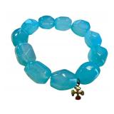 14k Gold Charm Bracelet with Blue Beads by Jewel MAK