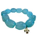 14k Gold Charm Bracelet with Blue Beads by Jewel MAK