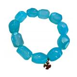 14k Gold Charm Bracelet with Blue Beads by Jewel MAK