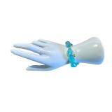 14k Gold Charm Bracelet with Blue Beads by Jewel MAK