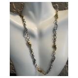 Sterling Silver and Bronze Necklace with Silver Bracelet