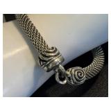 Sterling Silver and Bronze Necklace with Silver Bracelet