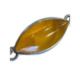 Sterling Silver Baltic Amber Bracelet with Multicolor Gemstones - 7 Inches