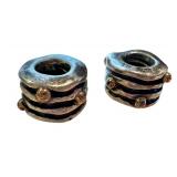Pair of Pandora 925 ALE Silver Spacers with Unique Design