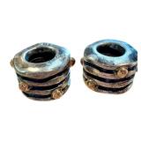 Pair of Pandora 925 ALE Silver Spacers with Unique Design
