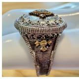 Gabriel & Co Sterling and 18K Gold Ring, Size 8