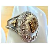 Gabriel & Co Sterling and 18K Gold Ring, Size 8