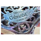 Gabriel & Co Sterling and 18K Gold Ring, Size 8