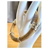 Whitney Kelly Jasper and Sterling Silver Bangle Bracelet