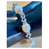 Sterling Silver Bracelet with Freshwater Pearls - 8 Inch