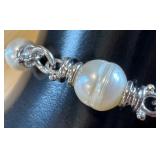 Sterling Silver Bracelet with Freshwater Pearls - 8 Inch