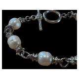 Sterling Silver Bracelet with Freshwater Pearls - 8 Inch