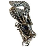 AGG 925 Sterling Silver Dragon Pendant with Purple Gemstone