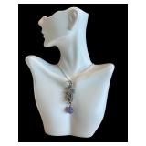 AGG 925 Sterling Silver Dragon Pendant with Purple Gemstone