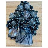 Sterling Silver Wire-Wrapped Gemstone Pendant with Marble Accent