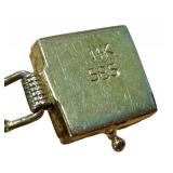 14k Gold Multi-Colored Jade Bracelet with 7 Inch Length