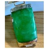 Green Chalcedony and Sterling Silver Panel Bracelet