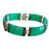 Green Chalcedony and Sterling Silver Panel Bracelet