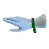 Green Chalcedony and Sterling Silver Panel Bracelet